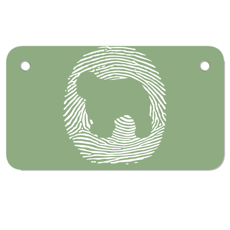 Dna Fingerprint Old English Sheepdog Stars Motorcycle License Plate by oziledmadjer9 | Artistshot