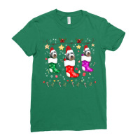 Cute Old English Sheepdog Christmas Lights Old Eng Ladies Fitted T-shirt | Artistshot