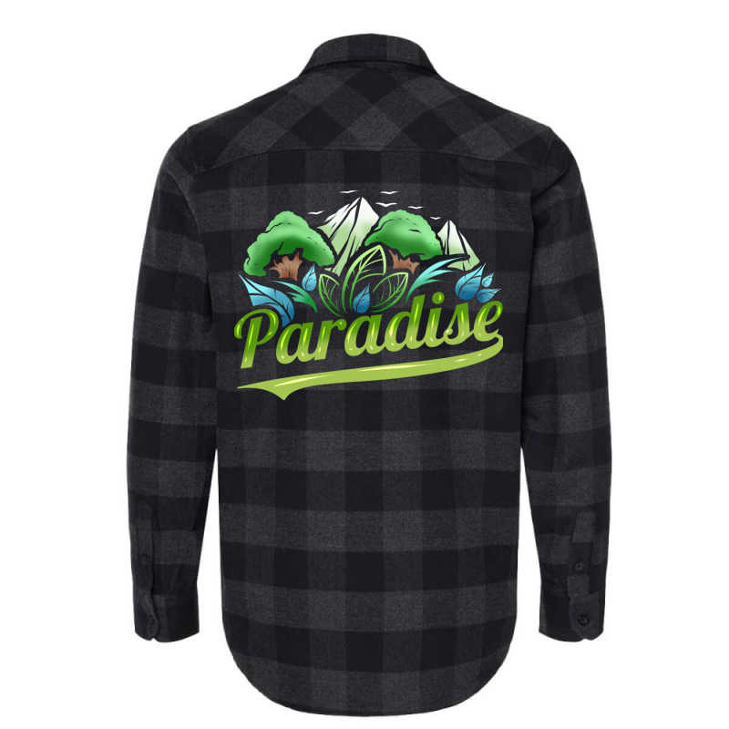 Paradise With Trees And Mountains For Earth Day St Flannel Shirt | Artistshot