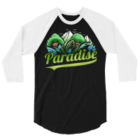 Paradise With Trees And Mountains For Earth Day St 3/4 Sleeve Shirt | Artistshot