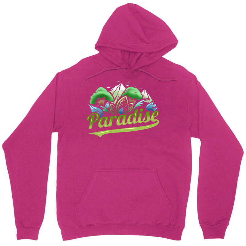 Paradise With Trees And Mountains For Earth Day St Unisex Hoodie | Artistshot