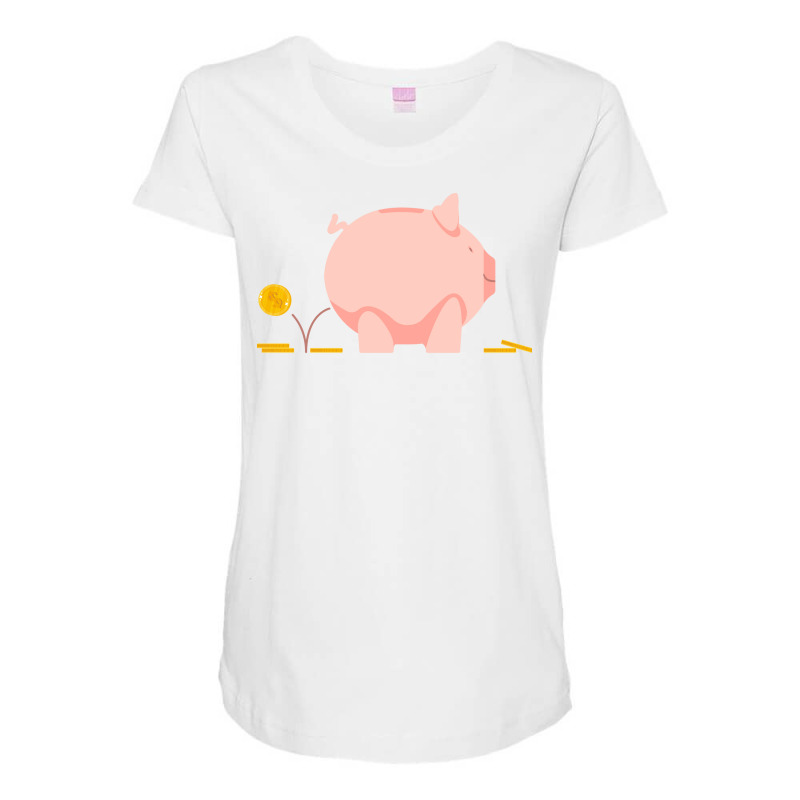 Piggy Bank Nature Maternity Scoop Neck T-shirt by enayasakatif | Artistshot