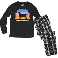 English Setter Vintage Sunset Dog Tumblr Men's Long Sleeve Pajama Set | Artistshot