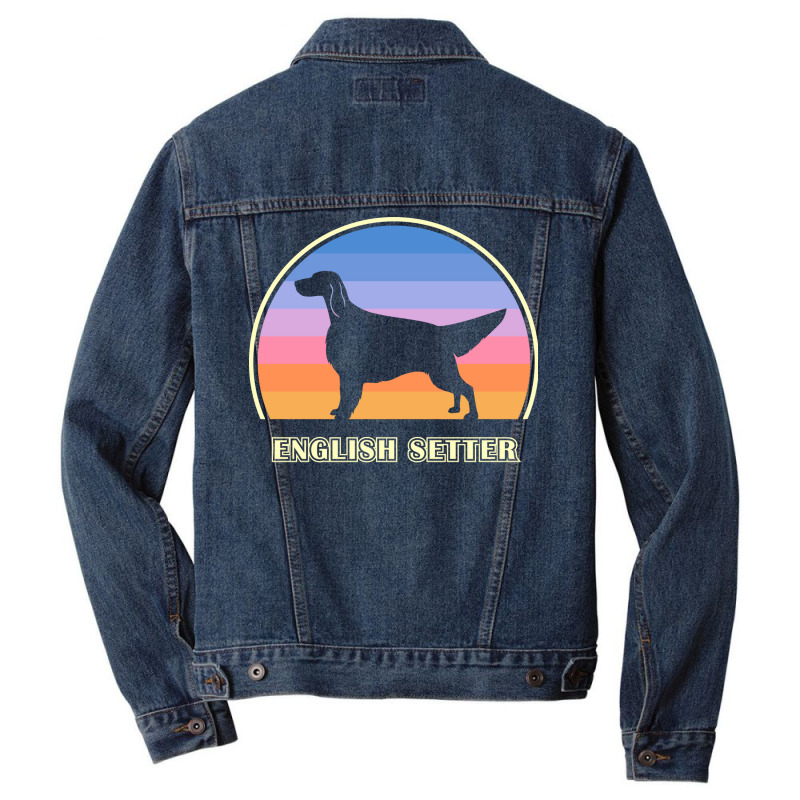 English Setter Vintage Sunset Dog Tumblr Men Denim Jacket | Artistshot