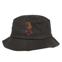 Funny British Bulldog Dog English Bulldog Skateboa Bucket Hat | Artistshot