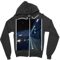 Space Station Cool Zipper Hoodie | Artistshot