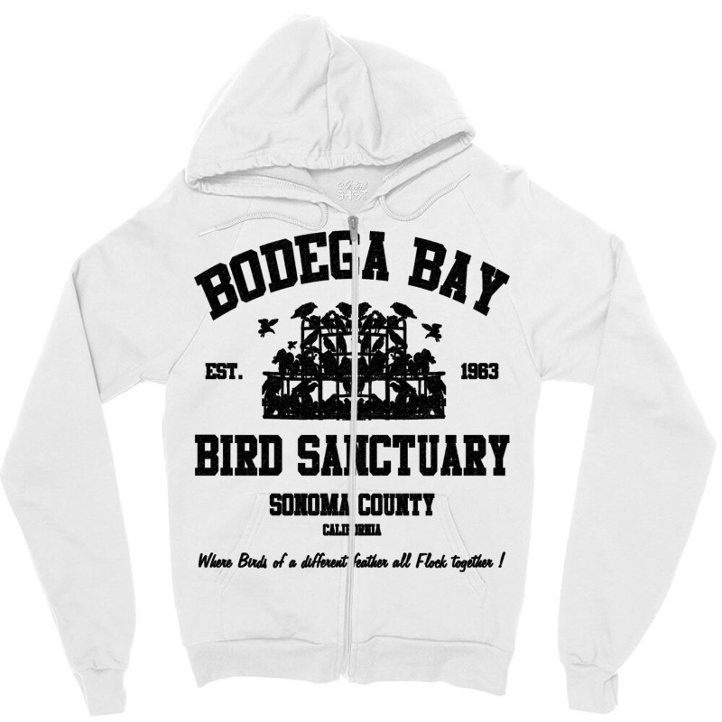 Bodega Bay Bird Sanctuary Zipper Hoodie by embarigosineg | Artistshot