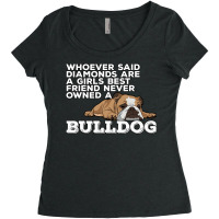 English Bulldog Diamonds Are A Girls Best Friend Women's Triblend Scoop T-shirt | Artistshot