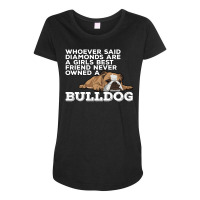 English Bulldog Diamonds Are A Girls Best Friend Maternity Scoop Neck T-shirt | Artistshot