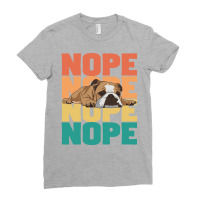 English Bulldog English Bulldog Nope Summer Ladies Fitted T-shirt | Artistshot