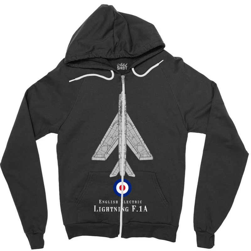 English Electric Lightning Jet Fighter Tech Drawin Zipper Hoodie | Artistshot