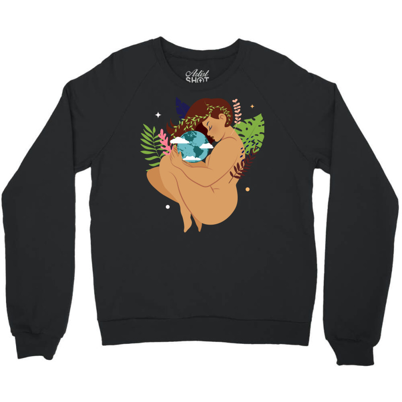 Brown Skinned Mother Earth Hipster Crewneck Sweatshirt | Artistshot