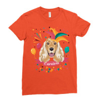 English Cocker Spaniel Carnival Madi Gras Humor Ladies Fitted T-shirt | Artistshot