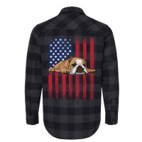 English Bulldog English Bulldog Usa Flag Hippie Flannel Shirt | Artistshot