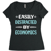 Funny Easily Distracted By Economics Economy Econo Women's Triblend Scoop T-shirt | Artistshot