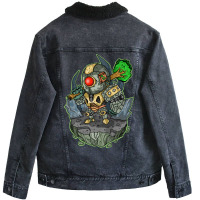 Earth Element Cartoon Cool Unisex Sherpa-lined Denim Jacket | Artistshot