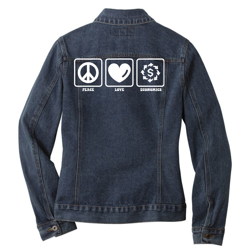 Peace Love Economics Summer Ladies Denim Jacket by terleytsaka6 | Artistshot