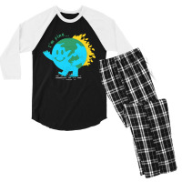 Funny Im Fine Earth Sarcasm Humor Cute Men's 3/4 Sleeve Pajama Set | Artistshot