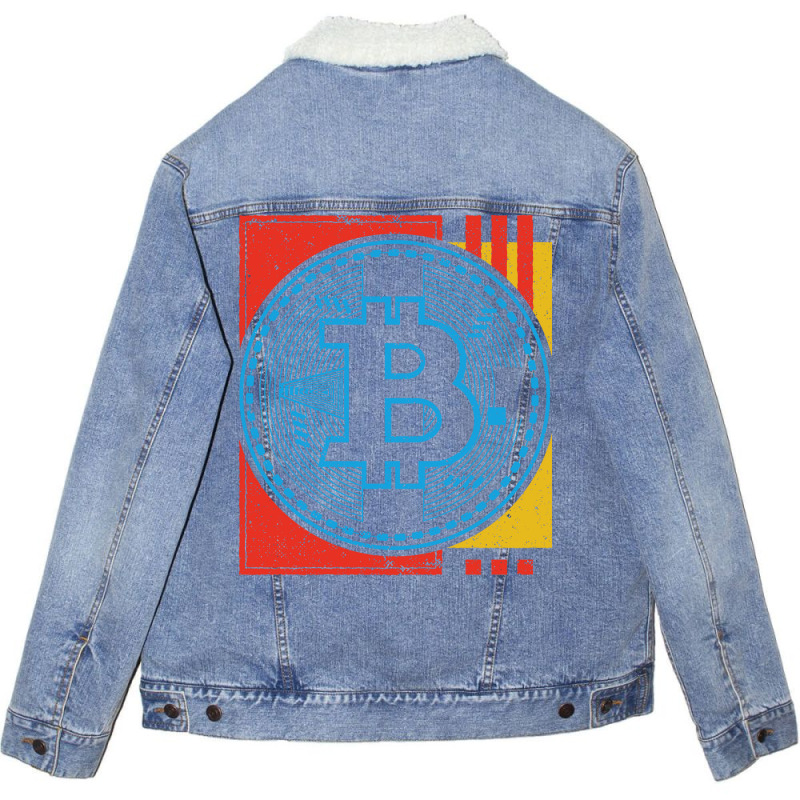 Bitcoin Abstract Music Unisex Sherpa-Lined Denim Jacket by nsikekhizom | Artistshot