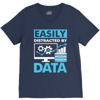 Easily Distracted By Data 70s V-neck Tee | Artistshot