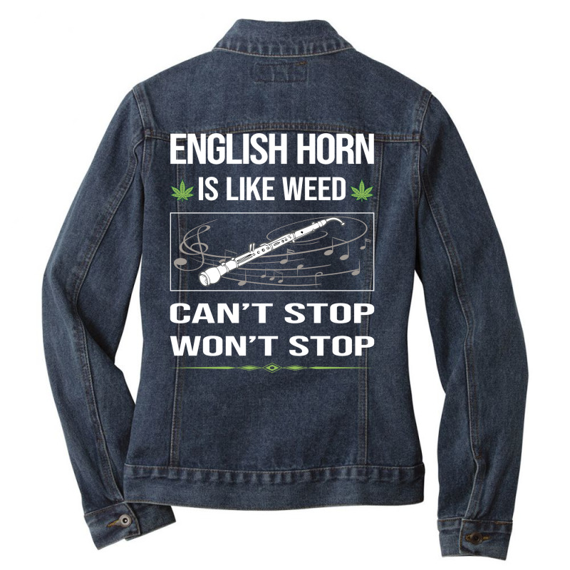 Funny Cant Stop English Horn Cor Anglais Summer Ladies Denim Jacket by xatseveitasz | Artistshot