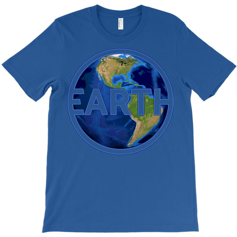 Planet Earth With America Gift Space Idea Aestheti T-shirt | Artistshot