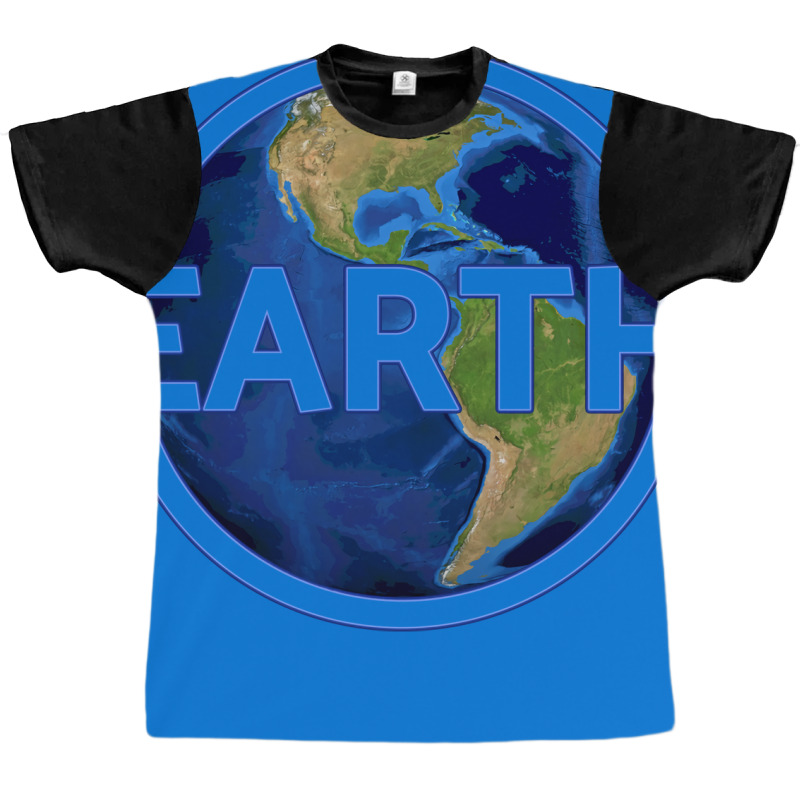 Planet Earth With America Gift Space Idea Aestheti Graphic T-shirt | Artistshot