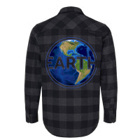 Planet Earth With America Gift Space Idea Aestheti Flannel Shirt | Artistshot