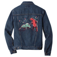 Bull Vs Bear Funny Men Denim Jacket | Artistshot