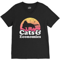 Cats And Economics Gift Music V-neck Tee | Artistshot