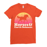 Horses And Earth Sciences Gift For Horse Lovers 70 Ladies Fitted T-shirt | Artistshot