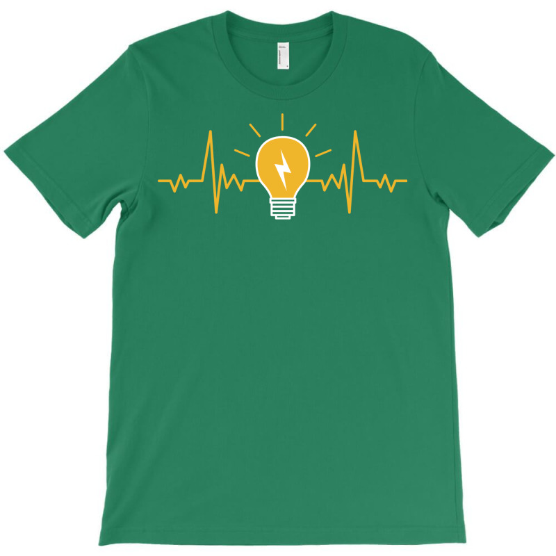 Electrician Heart Beat Light Bulb Girl T-shirt | Artistshot