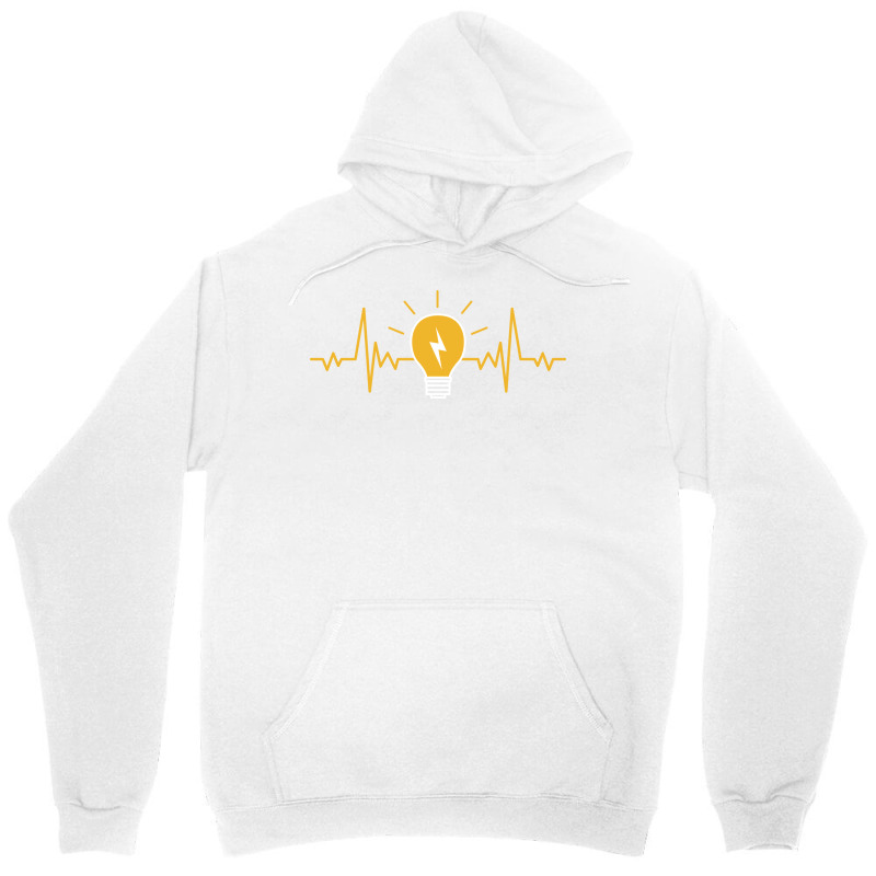 Electrician Heart Beat Light Bulb Girl Unisex Hoodie | Artistshot