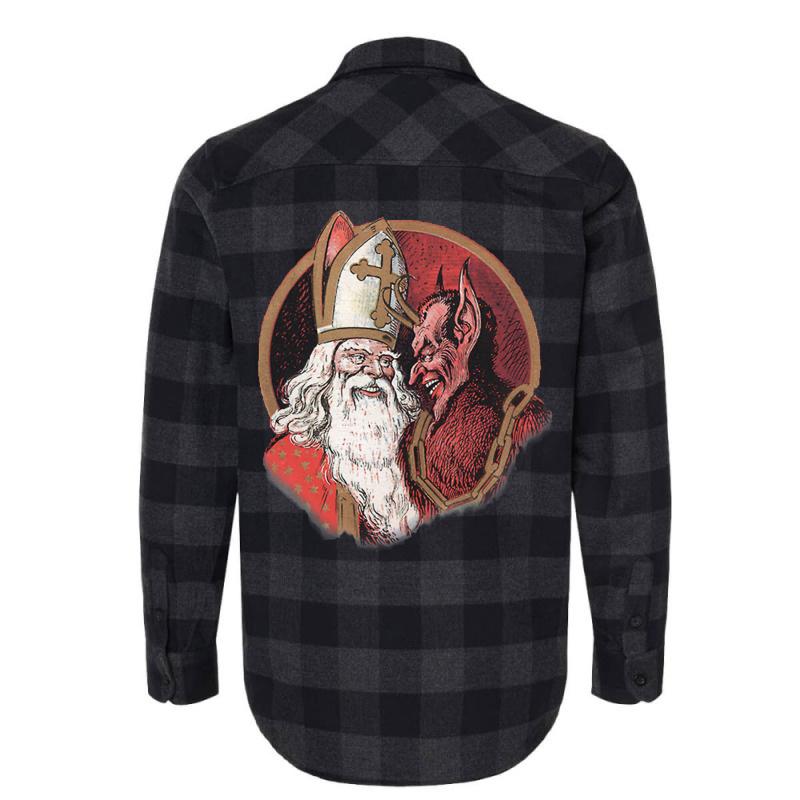 Krampus And Santa Christmas  (1) Flannel Shirt by hafeesoesoeq | Artistshot