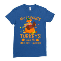 My Favorite Turkeys Call Me English Teacher Vintag Ladies Fitted T-shirt | Artistshot