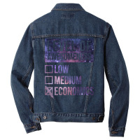 Funny Level Of Awesomeness Low Medium Gift Economi Men Denim Jacket | Artistshot