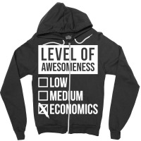 Funny Level Of Awesomeness Low Medium Gift Economi Zipper Hoodie | Artistshot