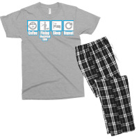 Coffee Electrician Sleep Repeat Girl Nature Men's T-shirt Pajama Set | Artistshot