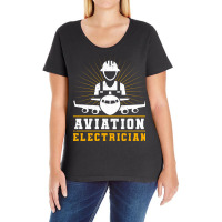 Aviation Electrician Airplane Repair Hipster Ladies Curvy T-shirt | Artistshot