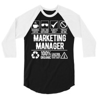 Marketing Manager Job White Green 3/4 Sleeve Shirt | Artistshot