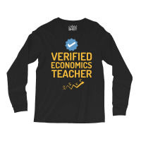 Verified Economics Teacher Humor Yellow Long Sleeve Shirts | Artistshot