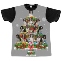 Funny English Springer Spaniel Christmas Tree Dog Graphic T-shirt | Artistshot