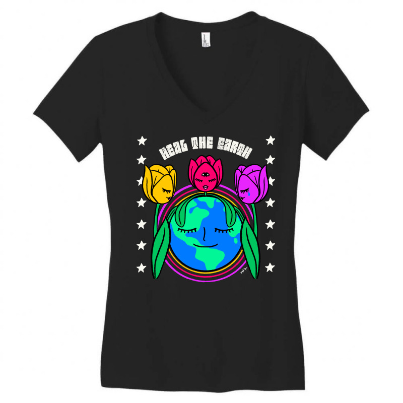 Heal The Earth Music Women's V-Neck T-Shirt by bicomanqkf | Artistshot