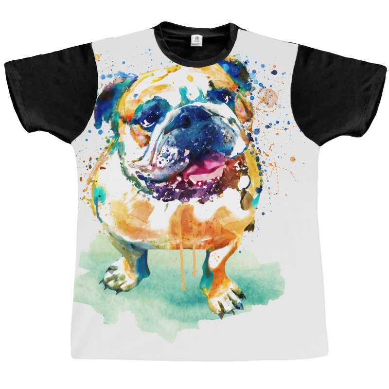 Watercolor Bulldog Nostalgia Graphic T-shirt by triunfmagonij | Artistshot