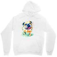 Watercolor Bulldog Nostalgia Unisex Hoodie | Artistshot