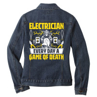 Electrician Lineman Wireman Electronics Technician Ladies Denim Jacket | Artistshot