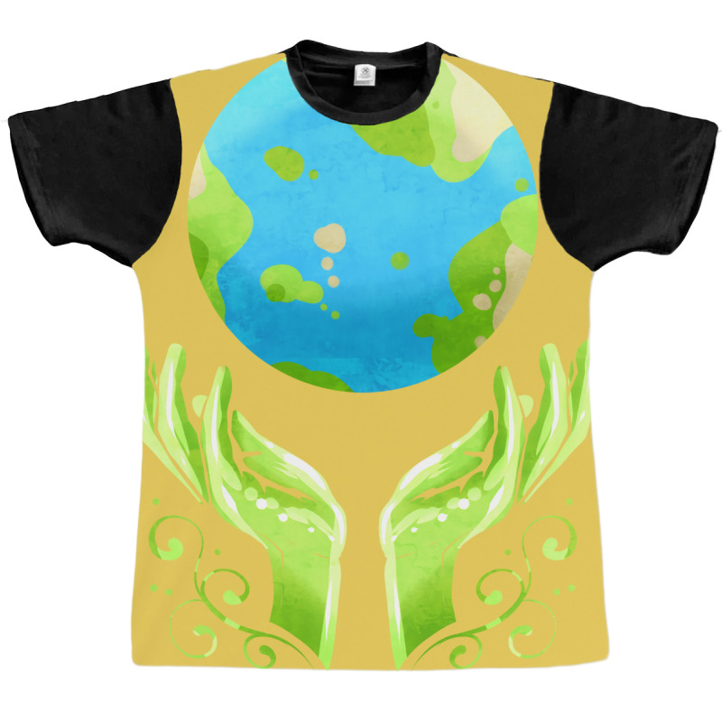 Two Hands Holding The Earth For Earth Day Travel Graphic T-shirt by kosicnarwarw | Artistshot