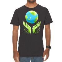 Two Hands Holding The Earth For Earth Day Travel Vintage T-shirt | Artistshot