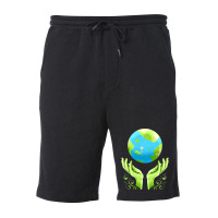 Two Hands Holding The Earth For Earth Day Travel Fleece Short | Artistshot