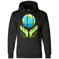 Two Hands Holding The Earth For Earth Day Travel Champion Hoodie | Artistshot